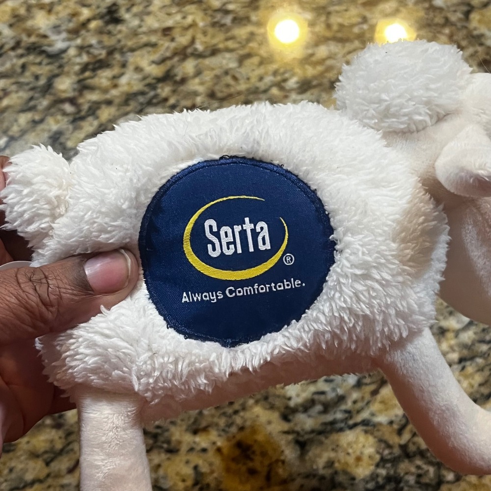 Serta Counting Sheep #3 Plush White Advertising Collectible Stuffed Animal 8" - Picture 3 of 8